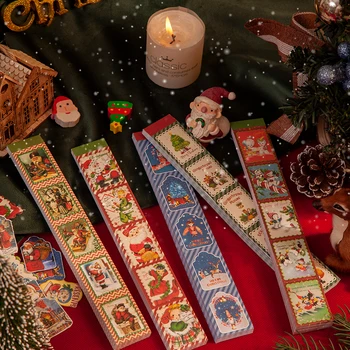 Yoofun Етикети весела Коледа за производство на карти за подаръци, ненужен вестник, план за дневник, етикети за бижута направи си САМ, scrapbooking