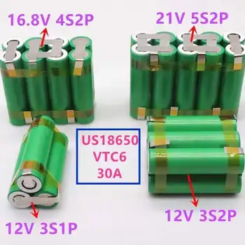 12 В 18650 VTC6 батерия 3000 ма 30 ампера за 12,6 В отвертка батерия заваряване, запояване ленти 3S1P 12,6 В отделението за единица (конфигуриране)