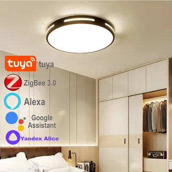 Zigbee Sasha, интелигентен led тавана лампа, модерни полилей, декорация на дома, помощник Yandex Алис, лампа Алекса, интериор на стаята