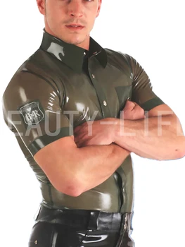 Латексова риза за мъжете, фетиш-горния слой, боди, яке, сексуална Поло, блуза, ръчно изработени, по-големи размери по поръчка