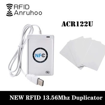 Нов Четец на RFID карти Usb ACR122U Восъчни S50 1k Запис на тагове 13,56 Mhz Копиране на ключ NFC Смарт-Чип Програмист Клонирането Взаимозаменяеми UID