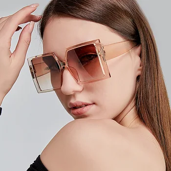 2022 Нови модерни дамски слънчеви очила Oversize Square Bee Vintage слънчеви очила Oversize Square Женски Луксозни маркови слънчеви очила в голяма рамка, женски
