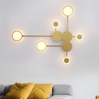 Скандинавски модерен минималистичен фон за всекидневната, монтиран на стената лампа, нощна лампа за спални, дизайнерски декоративна лампа за творчеството, личността