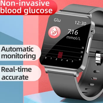 2023 Новите смарт часовници за измерване на нивото на глюкоза в кръвта, мъжки ЕКГ монитори, кръвното налягане, температурата на тялото, спортни водоустойчив фитнес-тракери, умни часовници