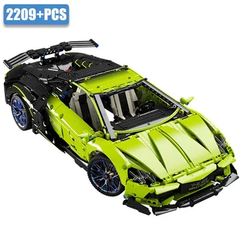 Технически 2209 бр. Lamborghini Спортен Автомобил градивните елементи на MOC Състезателен Автомобил се Съберат Суперавтомобил Тухли Играчки За Деца Подаръци за Възрастен
