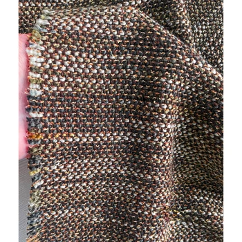 Плат Широка 145 см x 50 см Абрикосово-Черна Тънка Тканая Вълнена Благородна Удебелена яке 