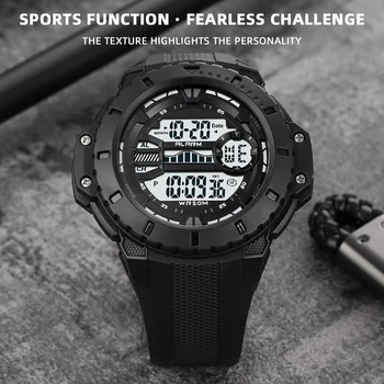 Мъжки часовник Водоустойчив спортни ръчни часовници за джогинг Цифрови хронометри за военни електронни часовници мъжки часовници носимые устройство
