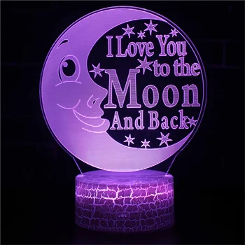 Нощен илюзия 3d лунната лампи, led нощни лампи, 16 цвята, което променя лека нощ за украса на детска спални, подаръци за фестивала на Рамадан
