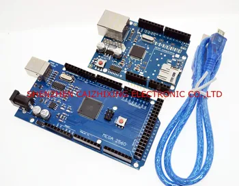 Мрежова карта за разширяване на Ethernet W5100 SD-карта щит за с arduino Mega 2560 R3 Mega2560 REV3 и USB-кабел