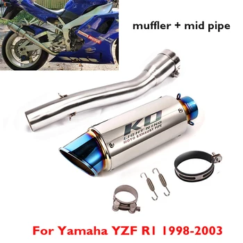R1 Мотоциклет Шумозаглушител на Изпускателната Escape Преграда Средно Ниво на Съединителната Секция за Yamaha YZF-R1 1998 1999 2000 2001 2002 2003