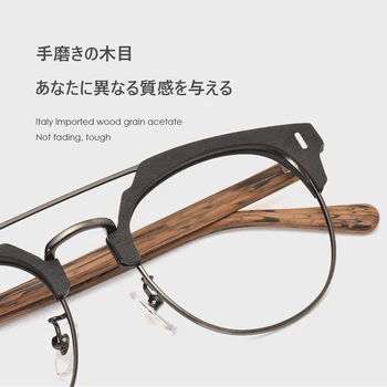 Японската марка Ацетатная рамки за очила, Мъжки и женски на компютърни очила за късогледство с дървесно зърно, очила 2021, очила по рецепта, метални очила
