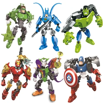 Супергерой на Отмъстителите Железния човек Жокера, Капитан Америка Зеленият Фенер Фигури Хълк градивните елементи на Класически модели на филми Тухли играчки