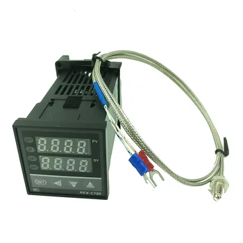 REX-C100 Цифров контролер за контрол на температурата на тазова възпалителна болест, термостат, релеен изход от 0 до 400C с датчик за термодвойки K-тип