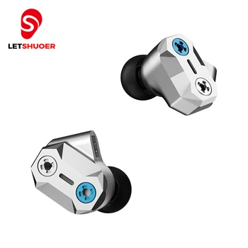 Letshuoer Shuoer Лента Pro Hifi Опънат на най-добрите слушалки в ушите IEM за Iphone 12 Android Динамични електростатичен хибридни монитори с драйвери