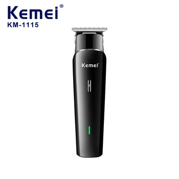 Литиева батерия безшумен машинка за подстригване на коса с дълъг срок на служба Kemei Km-1115 Бързо зареждане чрез USB Мини-дизайнерска машина за подстригване на коса