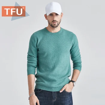 TFU Men 2020, пролет, нов случаен компютърен вязаный памук топъл пуловер, пуловер, мъжки есента модерен пуловер смесени цветове, мъжки