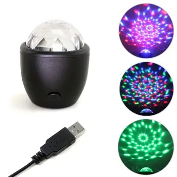 Нов мини-живописна лампа, Въртяща се Диско топка Лампа с магически ефект Led топка с гласово USB кристален светкавица DJ проектор светлини LW004