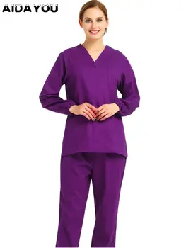 Жена търкане, горно работно облекло, костюм Revolution с V-образно деколте, изработен по поръчка за лекар, болници, медицински сестри-интерна, медицински униформи с джоб ouc2554