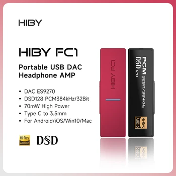 HiBy FC1 Тип C USB DAC Усилвател За Слушалки Hi Fi Аудио DSD128 ES9270 3,5 Жак Слушалки За Android и iOS и Mac Win10 Смартфон PC