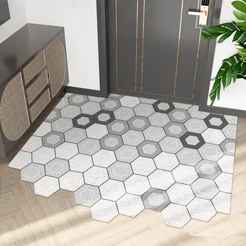 Скандинавска лекота шестиугольной геометрия режущийся PVC подложка за пода домакински коридор подложка за верандата килим нескользящий прахоустойчив врата мат