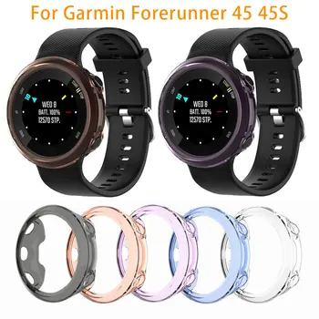 Защитен калъф за часовник Garmin Forerunner 45 45S SmartWatch устойчив на удари-мек защитен калъф от TPU на цял екран