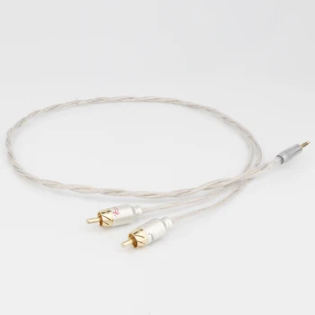 HiFi AUX вход 3.5 мм до 2 RCA Аудио Кабел-сплитер от RCA мъжки към мъжа Кабел 2RCA динамиката на 1 м 2 м 3 м Ракита обвивка на MP3 аудио кабел С 2 RCA