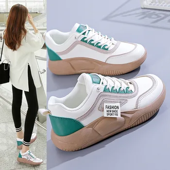 2023 Пролетно-есенни нови модни малки бели обувки; дамски обувки за настолни игри INS; ежедневни спортни обувки за дебела подметка