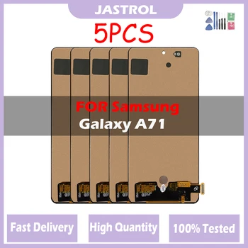 5 бр./Лот Super Amoled LCD дисплей За Samsung Galaxy A71 A715 A715F Сензорен Дисплей Дигитайзер В Събирането на Панела с Рамка