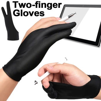 Ръкавици със защита от докосвания, ръкавици за ръчно рисувани с два пръста ръкавица за iPad, цифров борда, сензорен екран, отклонение на дланта си, за да проверите за рисуване, стоки за бродерия