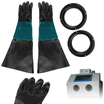 Защитни ръкавици 60 см за песъкоструена с о-пръстени Износоустойчива преграден шкаф от два тежкотоварни PVC, впитывающий пот, мек индустриален