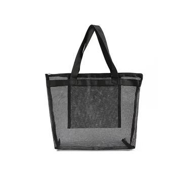 Пътни летни чанти за пазаруване дамски прозрачна чанта, изработена от прозрачна мрежа с голям капацитет дамски ежедневни обикновена празнични чанти-тоут