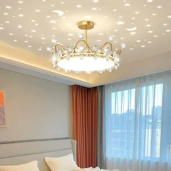IWP Лампа за спални, скандинавски дизайн тавана лампа за детска стая Прост crystal led тавана лампа Lamparas De Techo led осветителни тела