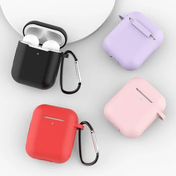 Силиконови калъфи за Airpods 1/2, луксозни безжични слушалки, защитен калъф, защита от падане, корпус за аксесоари за слушалки с една кука