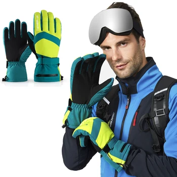 1 чифт топли зимни ръкавици, непромокаеми ръкавици за каране на велосипед, мотоциклет, ски ръкавици за мъже, водонепроницаемое и ветрозащитное покритие