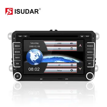 Isudar Автомобилен Мултимедиен плейър 2 Din DVD за VW/Фолксваген Голф/Поло/Тигуан/като пасат/b7/b6/SEAT/leon/Skoda/Octavia Радио GPS-DAB