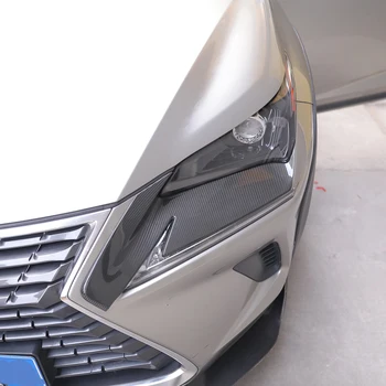 2 бр., покриване на предната лампа от естествен сухо въглерод, вежди отпред фарове за Toyota, Lexus NX200 2015-2017