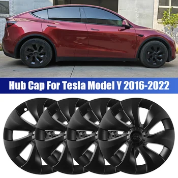 4шт 19 Инча За Tesla, Модел Y 2016-2022 Автомобилни Аксесоари, Комплект за Автомобилни Джанти на Капсули Авто Капачка с Пълно Покриване на Смяна на Капачката на Главината