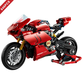646 бр. Технически градивни елементи за мотоциклет Ducati Panigale V4 R 42107, играчки за монтаж на мотоциклет, подарък за деца, момчета