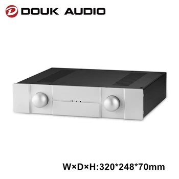 Douk Аудио Алуминиево шаси за Усилвател Корпус Предусилителя DIY Аудио Предусилвател Метален Корпус на Скоростна КПР (W320mm × D248mm × H70mm)