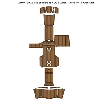 2004-2011 Плавательная платформа Mastercraft X80, кокпит, подложка за пода от пяна EVA тик Mastercraft X80