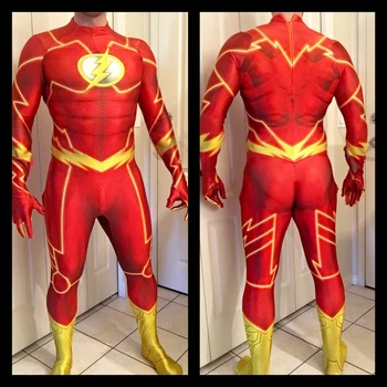 Костюми за cosplay на Хелоуин за възрастни и деца, The Flash, новост 52, боди супергерой Zentai, мъжки празничен гащеризон за момчета