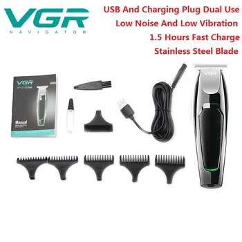 VGR Професионален тример за коса, водоустойчив машина за подстригване на коса, Електрическа пишеща машина за подстригване, мъжки тример за оформяне на брада, R-30