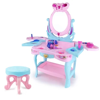 Mesa de maquillaje para niña y bebé, juguete, espejo de tocador simulado para niña de 3 a 6 años, princesa para el hogarCD