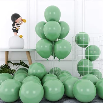 100шт Шалфейно-зелени балони за душата на детето с балони за партита честит рожден Ден Украса от балони Комплект гирлянди Маслинено-зелени гелиевые балони