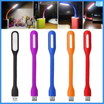 5 цвята, преносима USB led мини-лампа за четене на книги, настолна лампа за пътуване, компютър, лаптоп, гъвкав сгибаемый лека нощ
