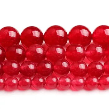 Естествен камък, червени нефриты, 4, 6, 8, 10, 12 мм, мъниста от халцедона, свободни мъниста 