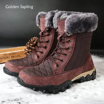 Зимни обувки Golden Sapling за мъже, градинска обувки в ретро стил, класическа туристическа обувки, модни мъжки обувки, обувки от червена кожа