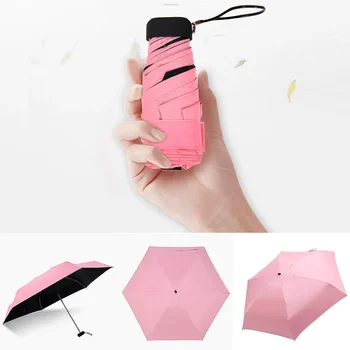 Чадър от дъжд женски ветрозащитный трайни 5 сгъваеми чадъри от слънцето Преносим слънцезащитен крем Женски чадър Лесен джобен размер