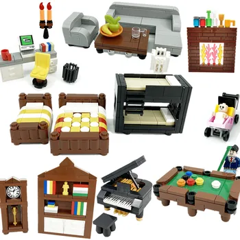 Съвместими градските строителни блокове, тухли, детайли, мебели за дома, кухненски принадлежности, комплекти, бебешки играчки 