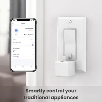 Smart Life Bluetooth-съвместими смарт Fingerbot Switch Bot Безжично приложение / устройство за натискане бутони за управление таймер Алекса Асистент Siri